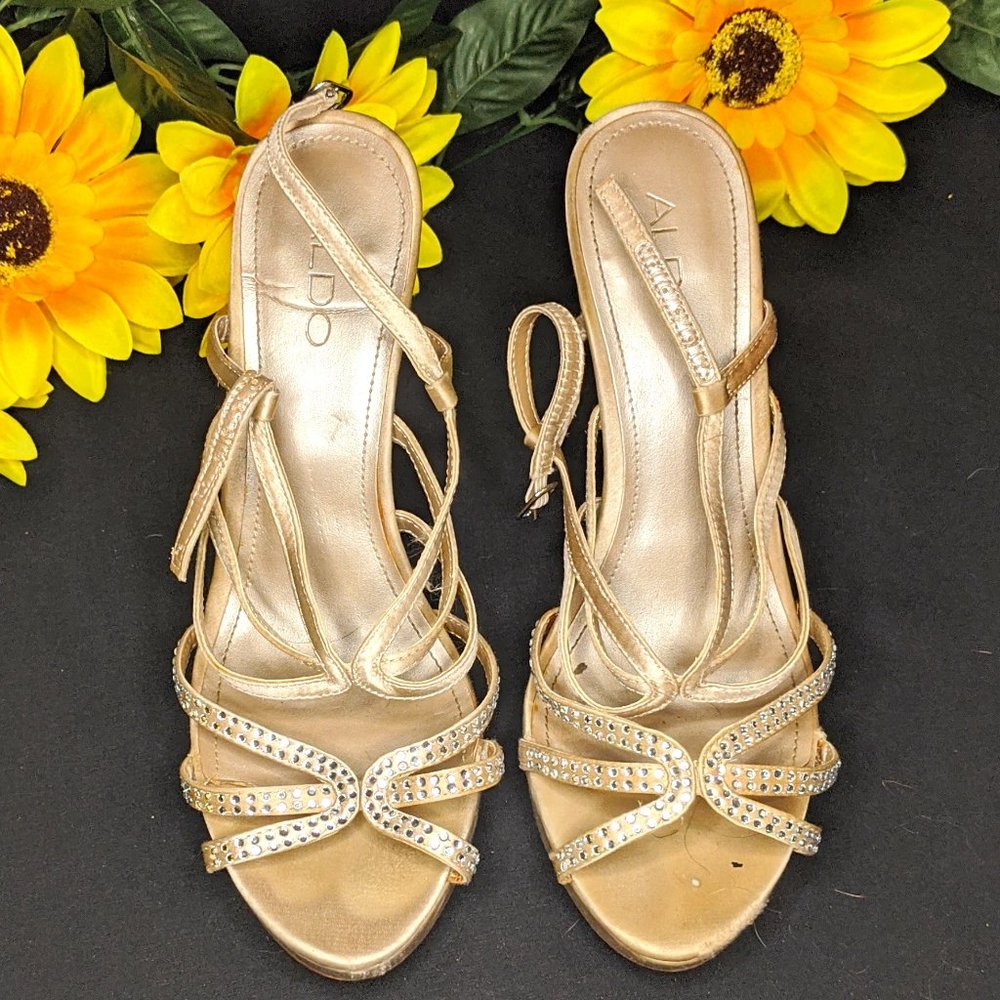 Aldo Beige/Light Gold Formal Heels